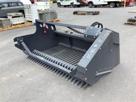 rock bucket for skid steer for sale|skid loader rock picking bucket.